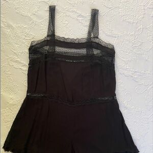 Free People Black Lingerie Romper